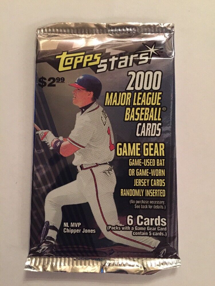 2000 Topps Stars Baseball Card Pack ,(1) Pack,jersey Cards (b158)