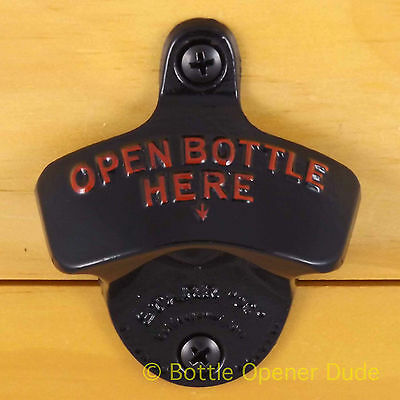 Black Starr X Open Bottle Here Wall Mount Stationary Bottle Opener New!!!