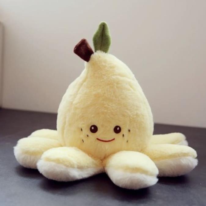 Spoof Creative Squid Pear Plush Toy Dolls Plushie Pillow Soft Stuffed Gift 30cm