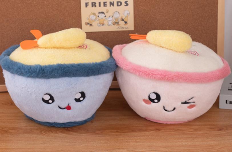 2022 New Cute Emoji Ramen Bowl Plush Toys Simulation Stuffed Present Animal Gift