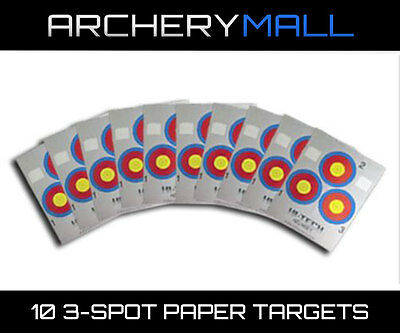 10 Pack Of 3 Spot Color Archery Paper Target Faces, 3 Spot, 40cm (10 Pack)